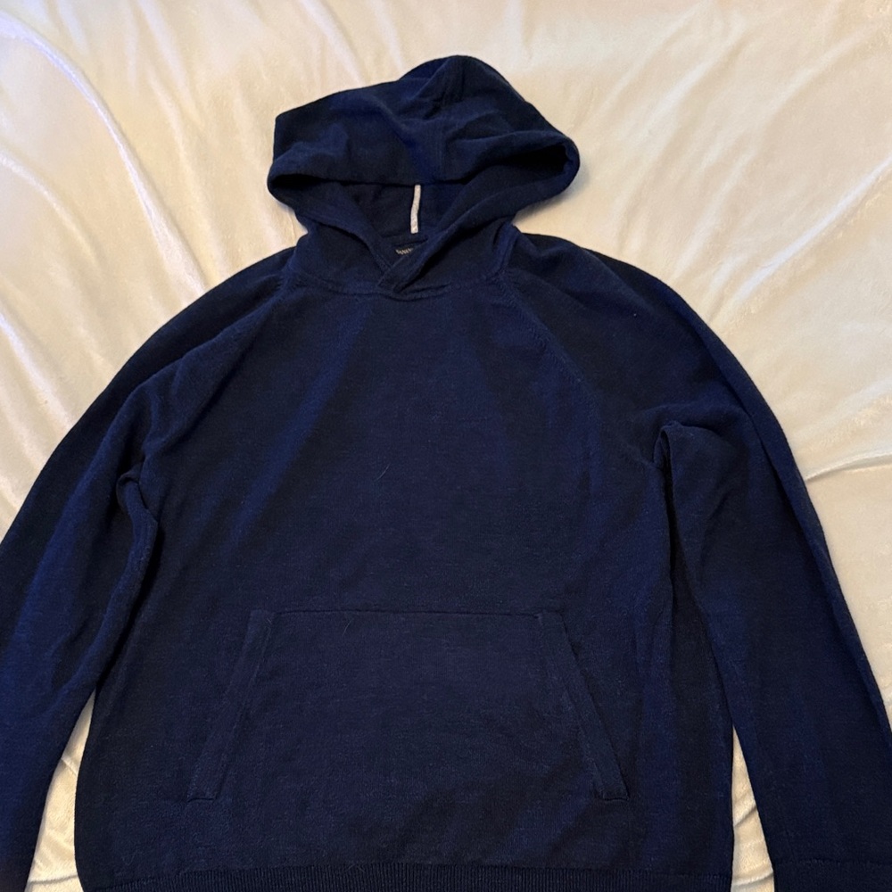 Banana Republic Men's Navy Hooded Pullover - Medium
